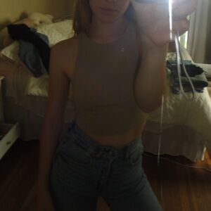 Zara Beige Ribbed Tank Top